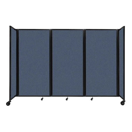 Versare Room Divider 360 Folding Portable Partition 8'6" x 6' Ocean Fabric 1172315